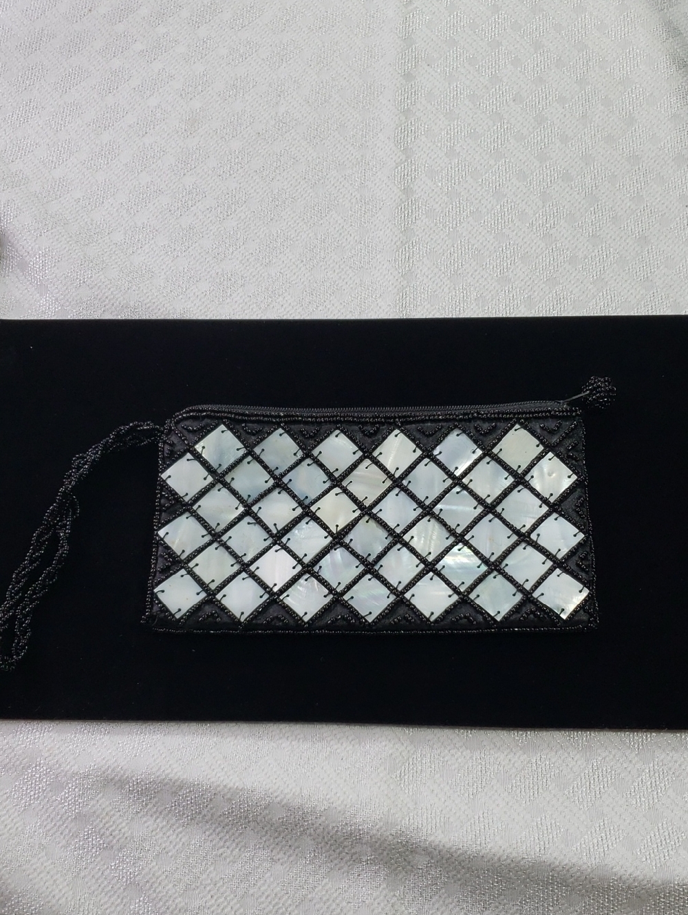Mad By Design  Clutch Wristlet Vintage Microbeads MOP